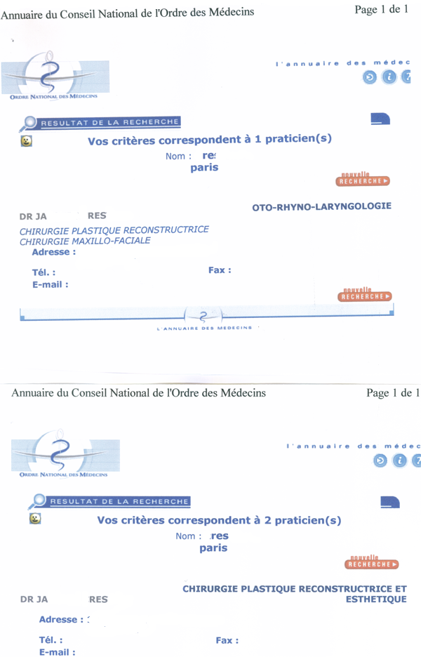 fausses qualifications de chirurgie esthétique 